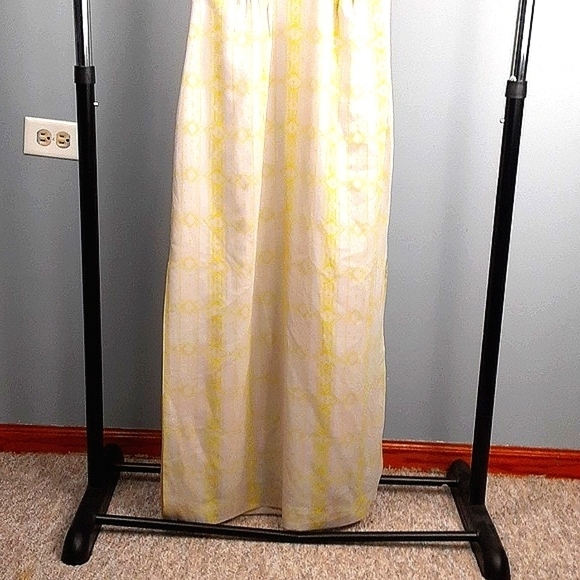 J. CREW Gray & Yellow Racerback Midi Side Slit Sheath Dress - Picture 11 of 12